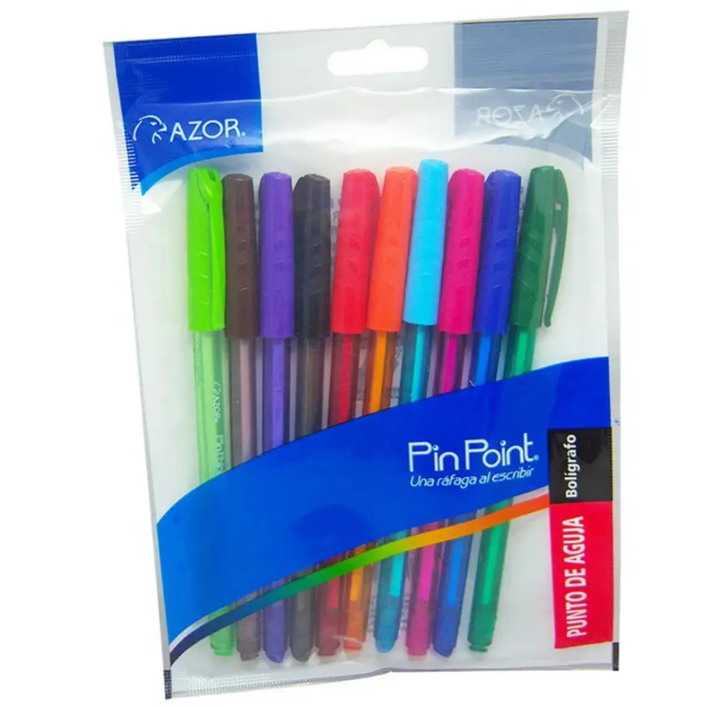 BOLIGRAFO AZOR PIN POINT COLORES FASHION PTE C/10