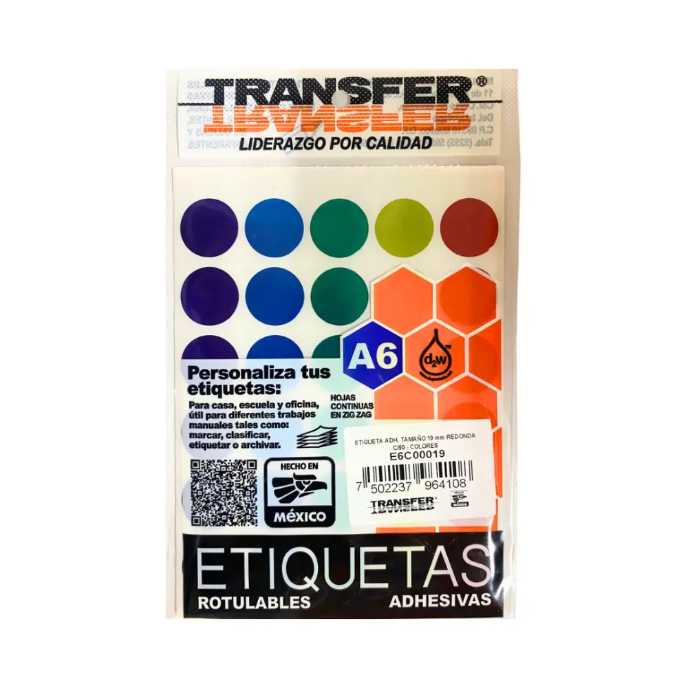 SELLO REDONDO 19 MM C/90 COLORES TRANSFER