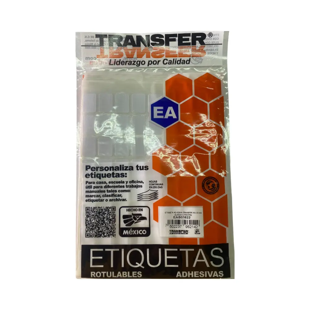 ETIQUETA ADHESIVA TRANSFER BLANCA NO.2  16X22 MM. C/768