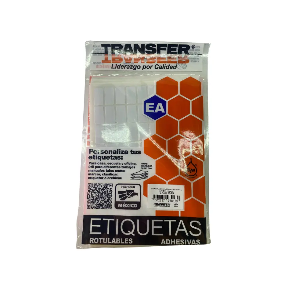 ETIQUETA ADHESIVA TRANSFER BLANCA NO.8  13X25 MM. C/864