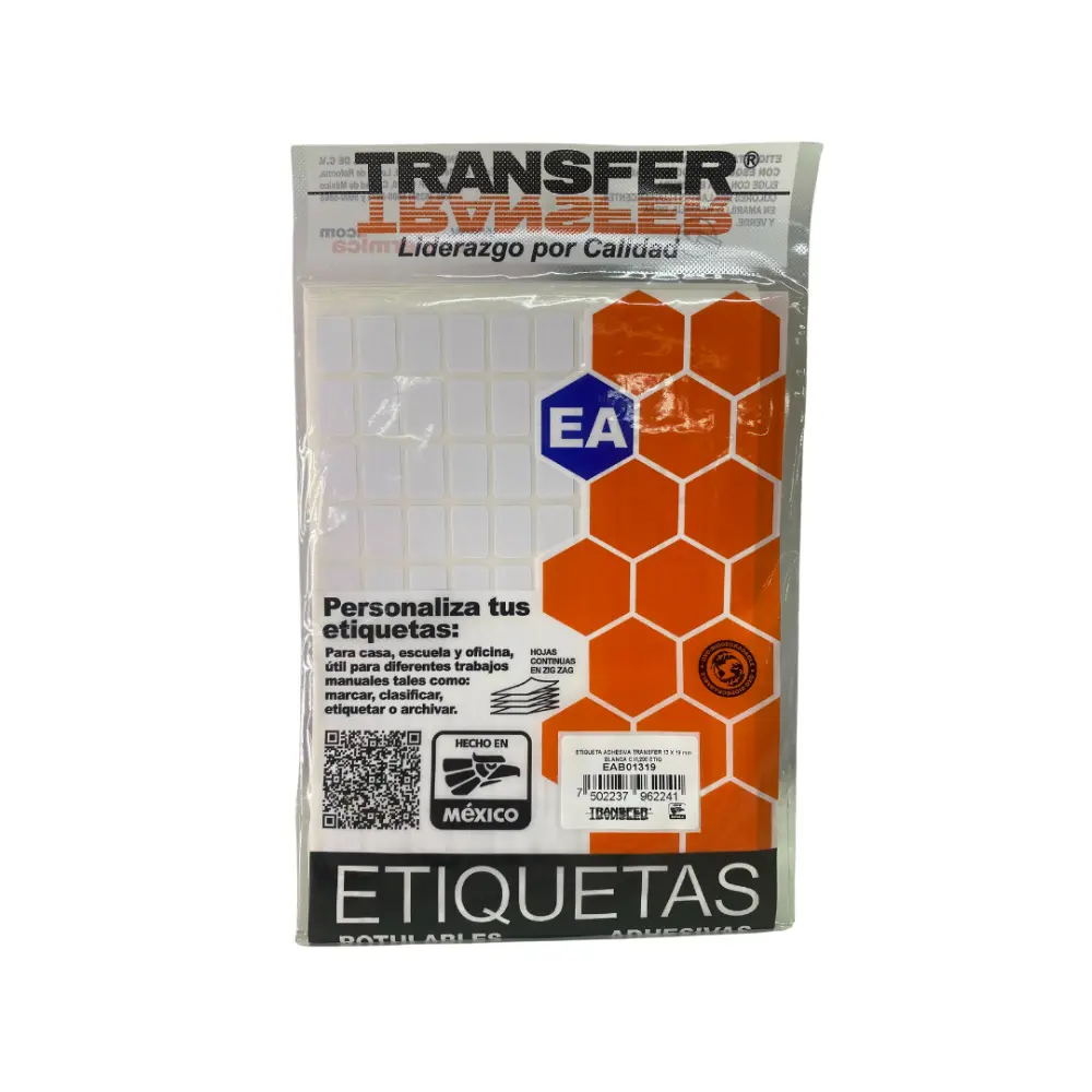 ETIQUETA ADHESIVA TRANSFER BLANCA NO.22  13X19 MM. C/1200