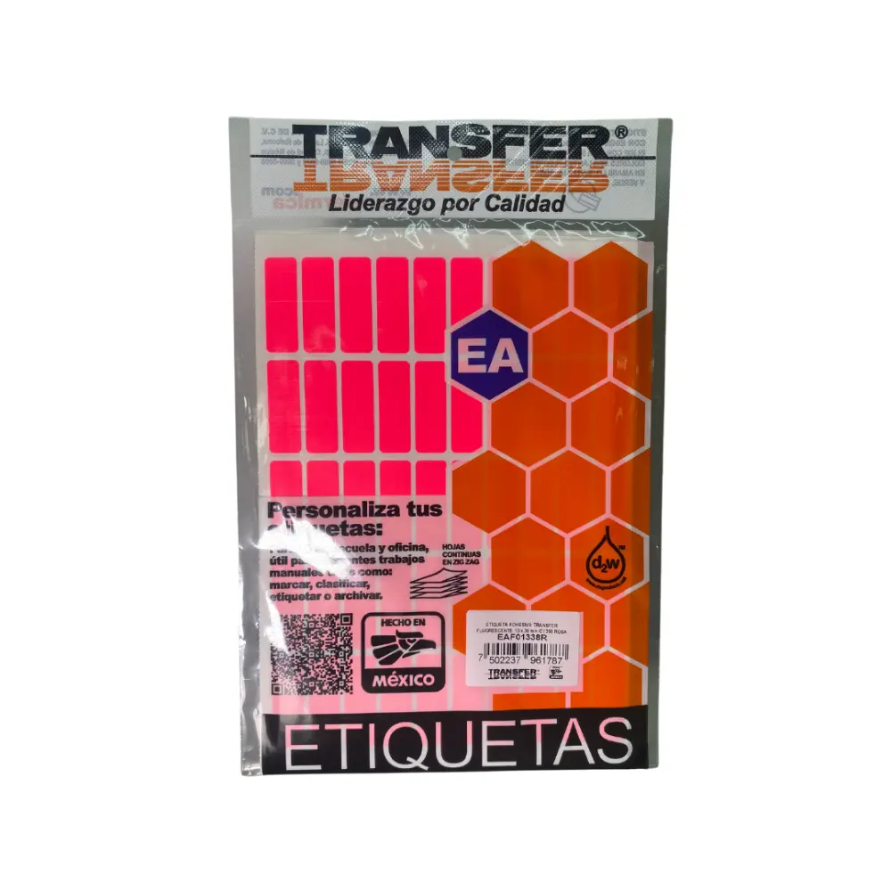 ETIQUETA ADHESIVA TRANSFER ROSA NO.6  13X38 MM. C/350