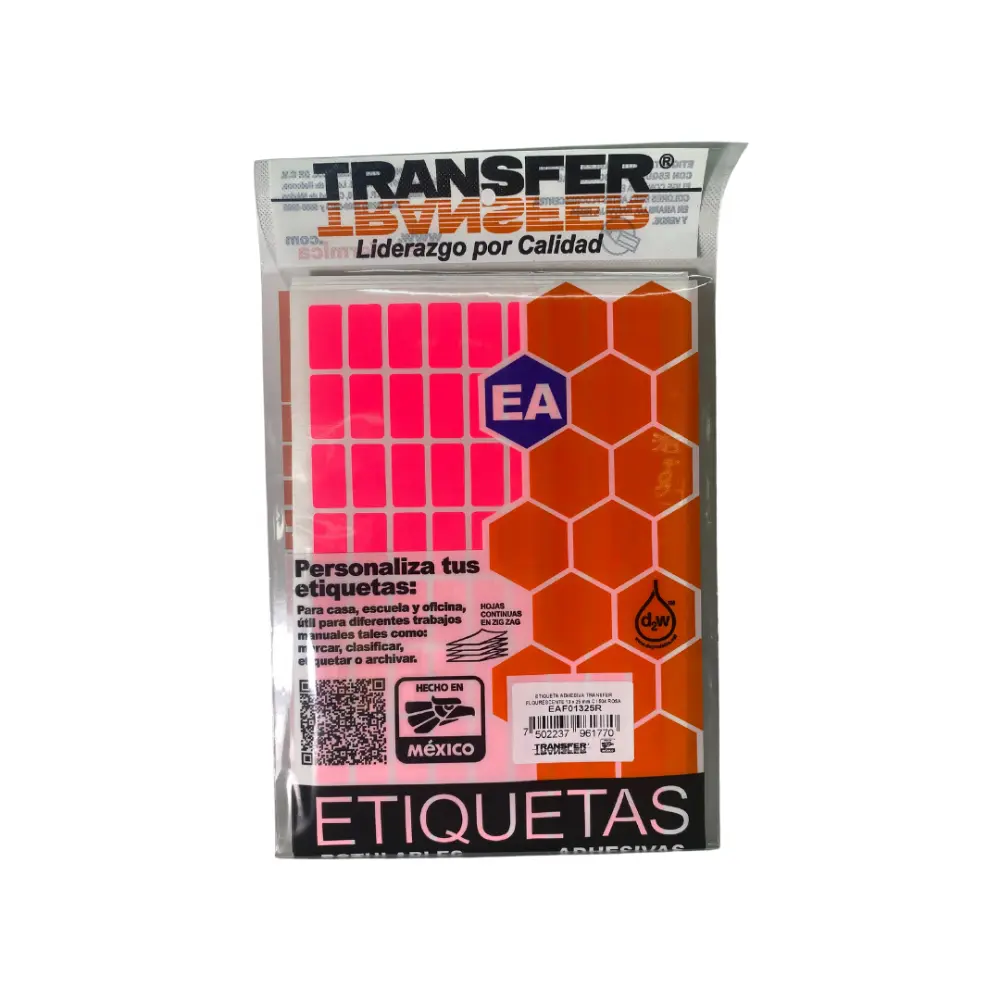 ETIQUETA ADHESIVA TRANSFER ROSA NO.8  13X25 MM. C/504