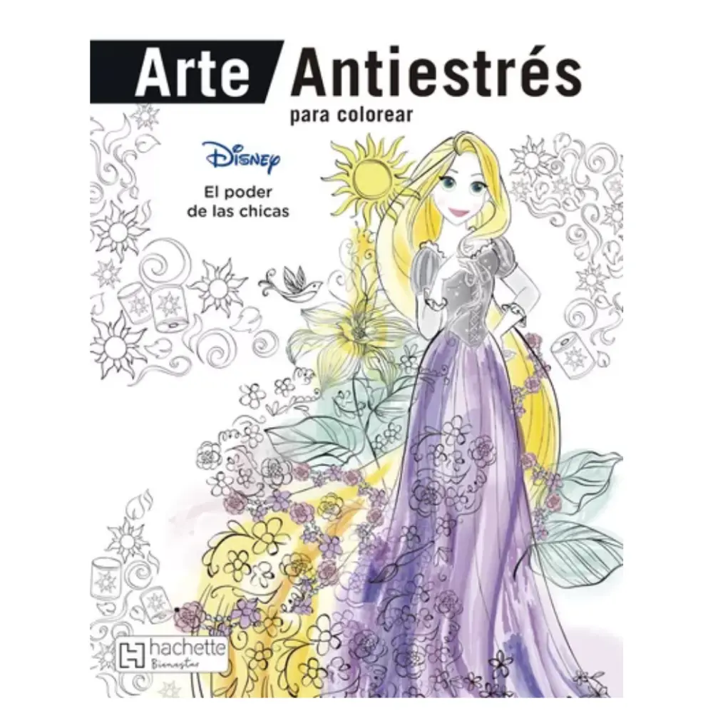 LIBRO ANTIESTRES HACHETTE P/COLOREAR DISNEY CHICAS