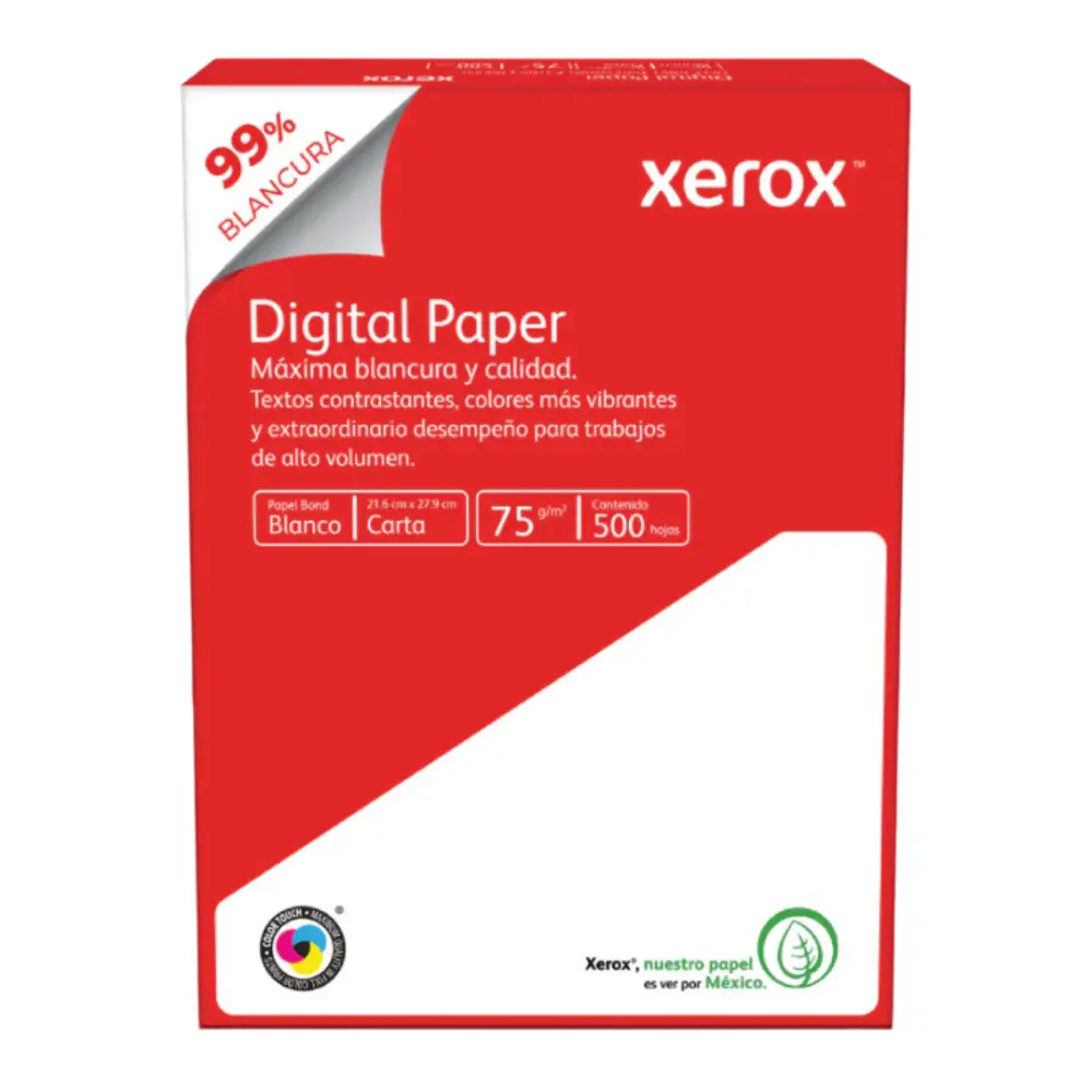 HOJA BOND XEROX ROJO CARTA PAQ. C/500 PZAS.