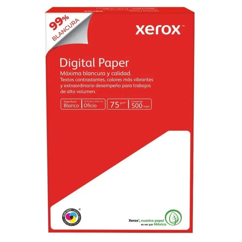 HOJA BOND XEROX ROJO OFICIO PAQ. C/500 PZAS.