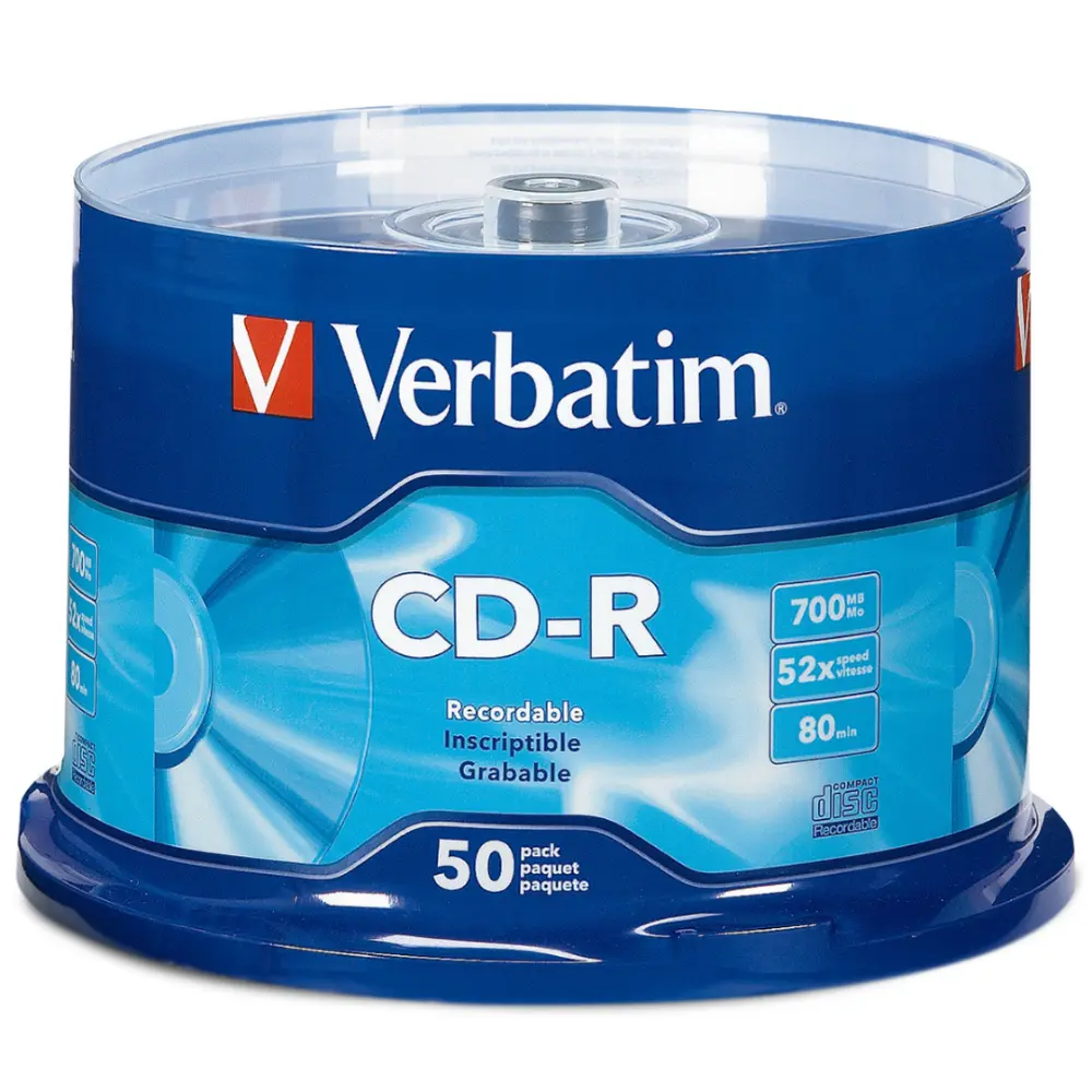 DISCO COMPACTO CD-R 700 MB VERBATIM TORRE C/50 VB97488