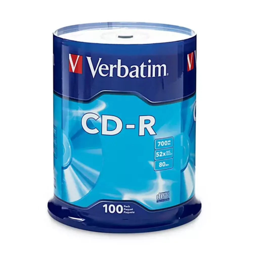 DISCO COMPACTO CD-R 700 MB VERBATIM TORRE C/100 VB94554