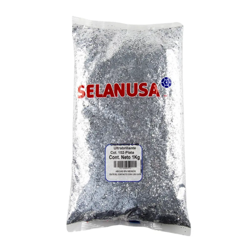 DIAMANTINA C/40 GRUESA BOLSA 1 KILO PLATA