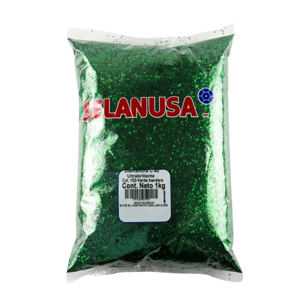 DIAMANTINA C/40 GRUESA BOLSA 1 KILO VERDE BANDERA