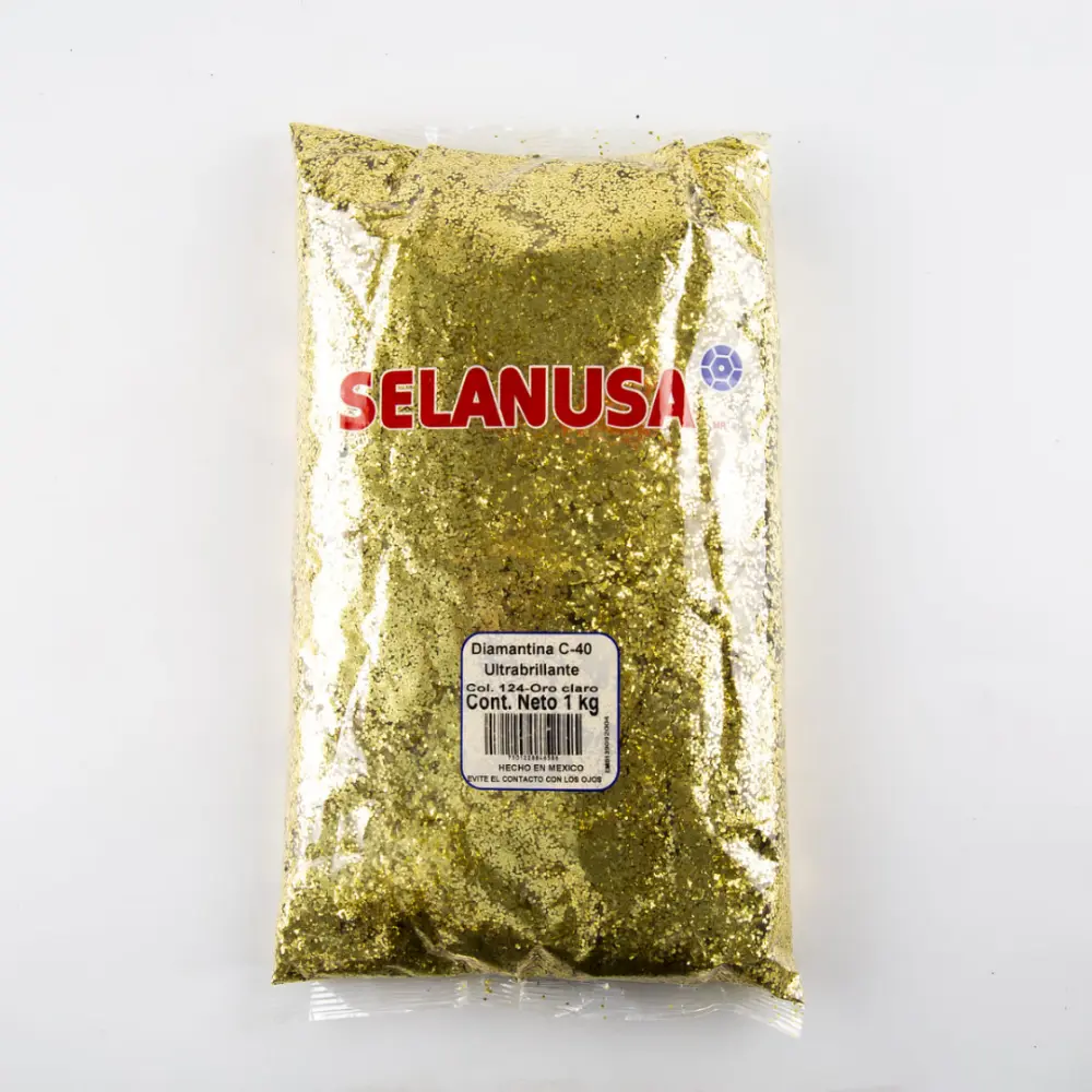 DIAMANTINA C-40 GRUESA BOLSA 1 KILO ORO CLARO