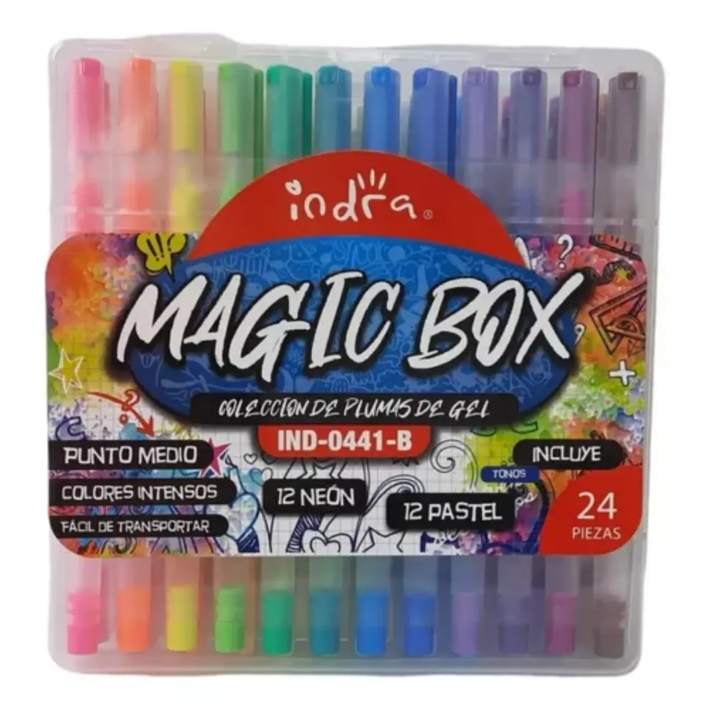 BOLIGRAFO GEL INDRA NEON/PASTEL C/24 PZAS. IND-0441B