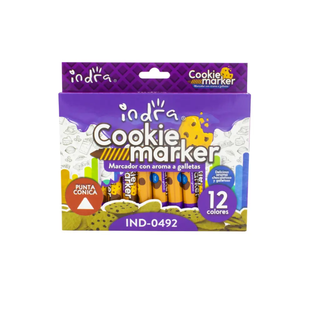 MARCADORES INDRA COOKIE MARKER C/12 PZAS. 0492