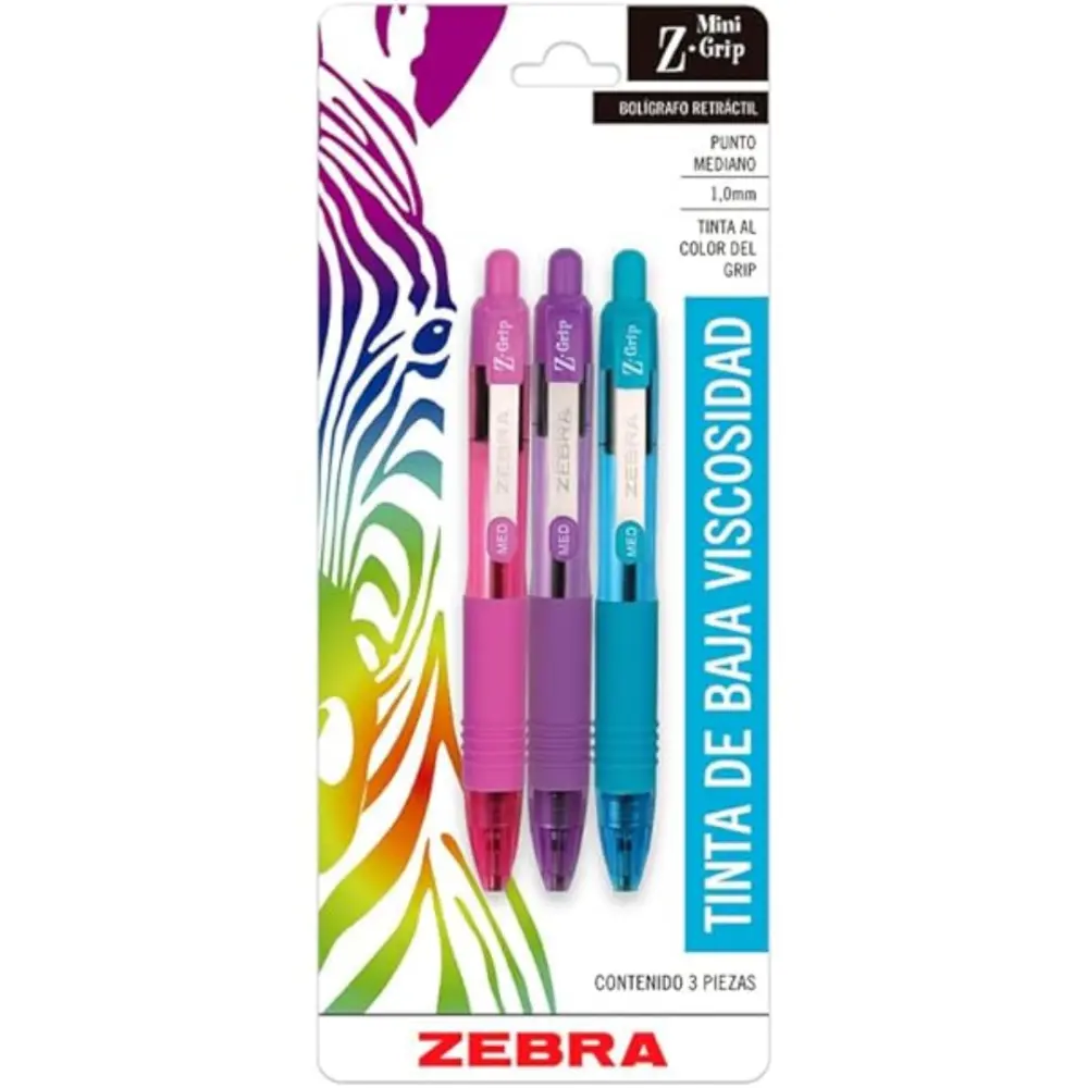 BOLIGRAFO ZEBRA MINI Z-GRIP COLORES FASHION