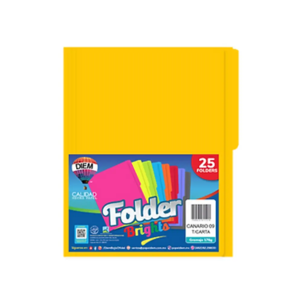 FOLDER BRIGHTS DIEM PTE. C/25 PZAS. CANARIO 09