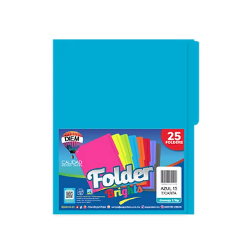 FOLDER BRIGHTS DIEM PTE. C/25 PZAS. AZUL 15