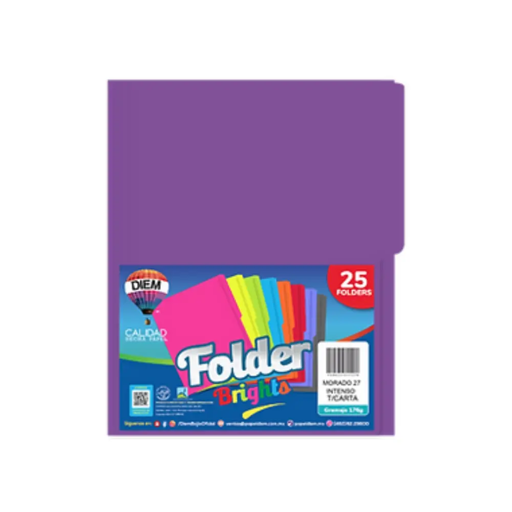 FOLDER BRIGHTS DIEM PTE. C/25 PZAS. MORADO INTENSO 27