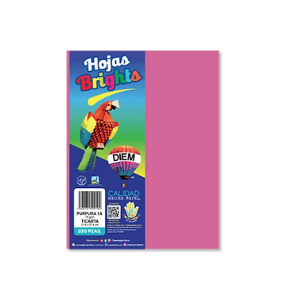 PAPEL DIEM CARTA BRIGHTS PTE. C/100 1A PURPURA