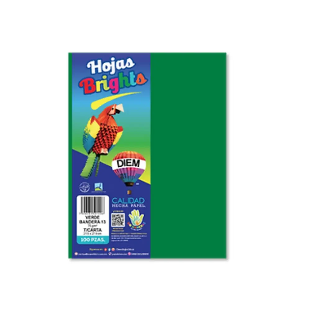 PAPEL DIEM CARTA BRIGHTS PTE. C/100 13 VERDE BANDERA