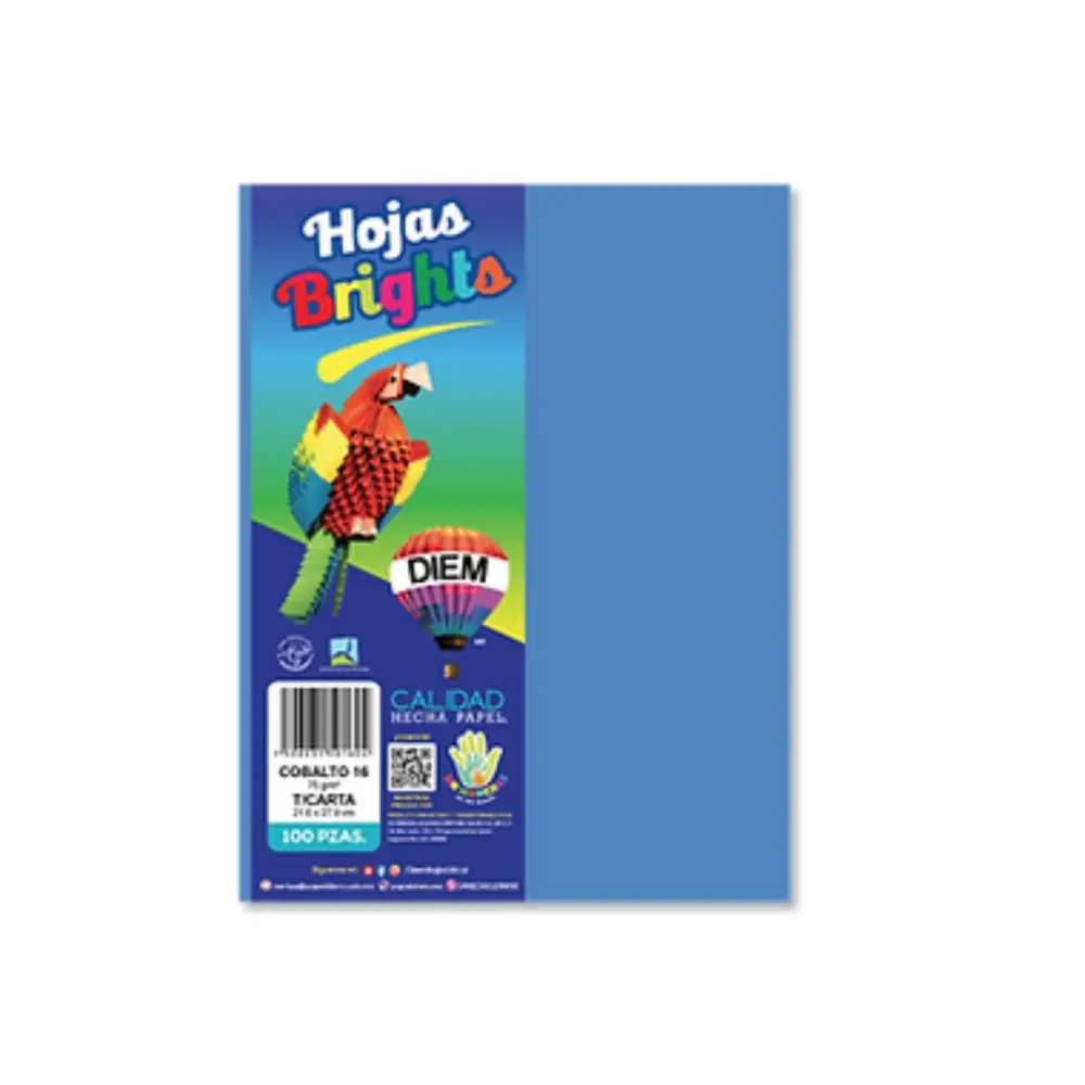PAPEL DIEM CARTA BRIGHTS PTE. C/100 16 AZUL COBALTO