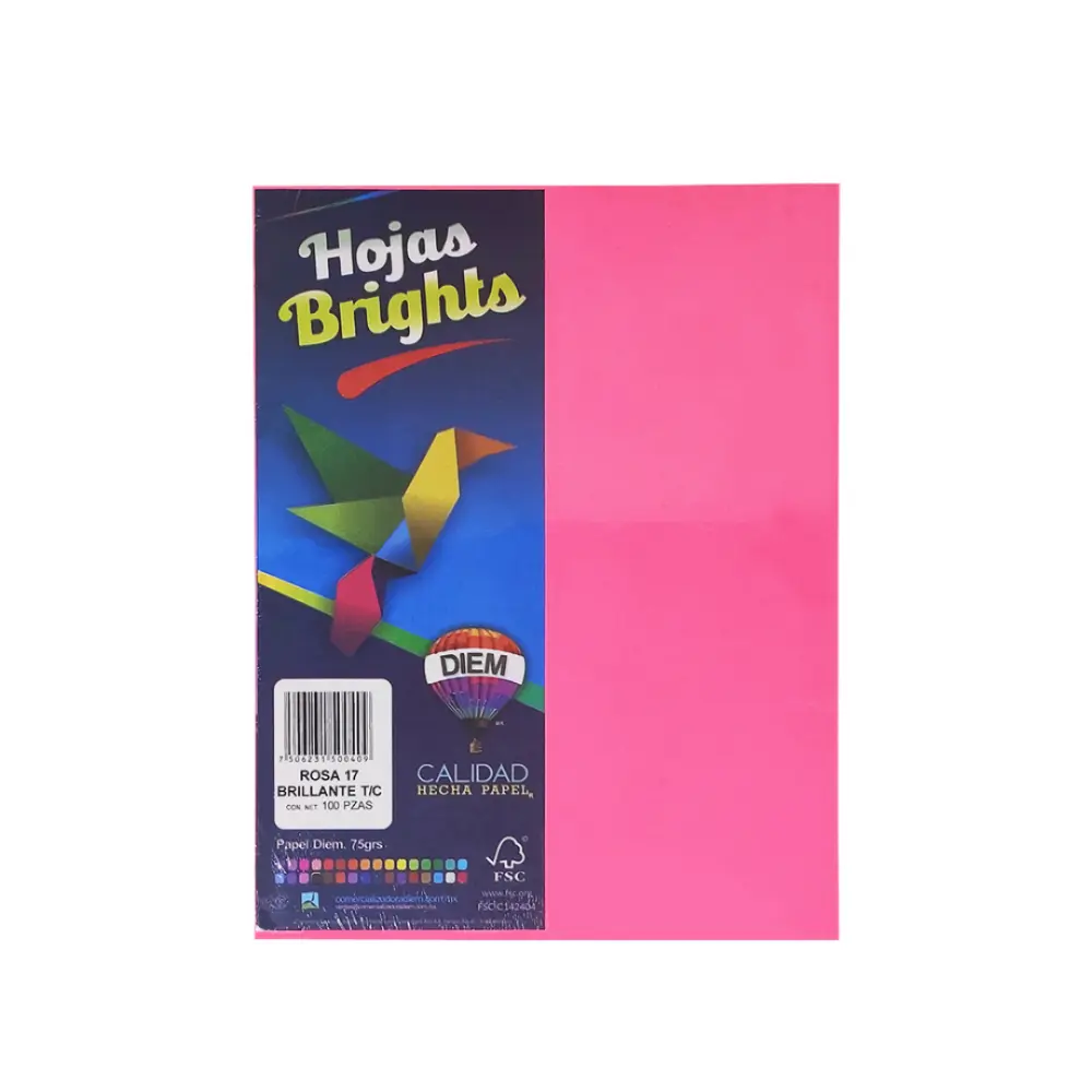PAPEL DIEM CARTA BRIGHTS PTE. C/100 17 ROSA BRILLANTE
