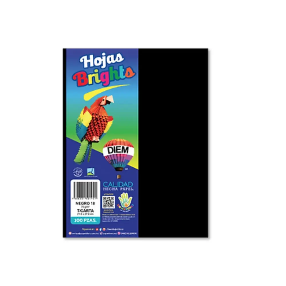 PAPEL DIEM CARTA BRIGHTS PTE. C/100 18 NEGRO