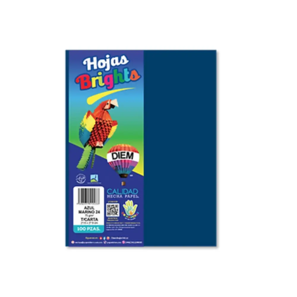 PAPEL DIEM CARTA BRIGHTS PTE. C/100 24 AZUL MARINO