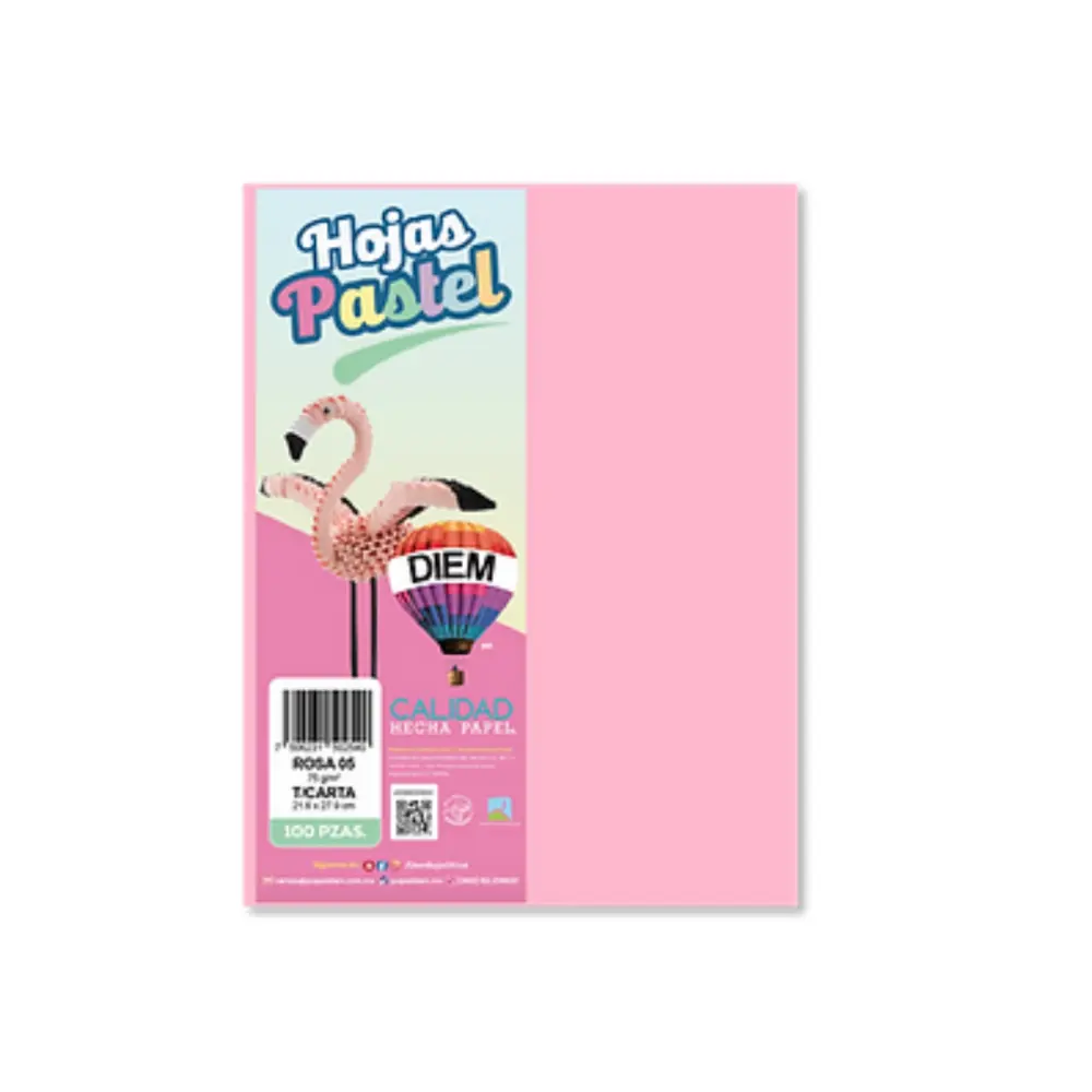 PAPEL DIEM CARTA PASTEL PTE. C/100 05 ROSA