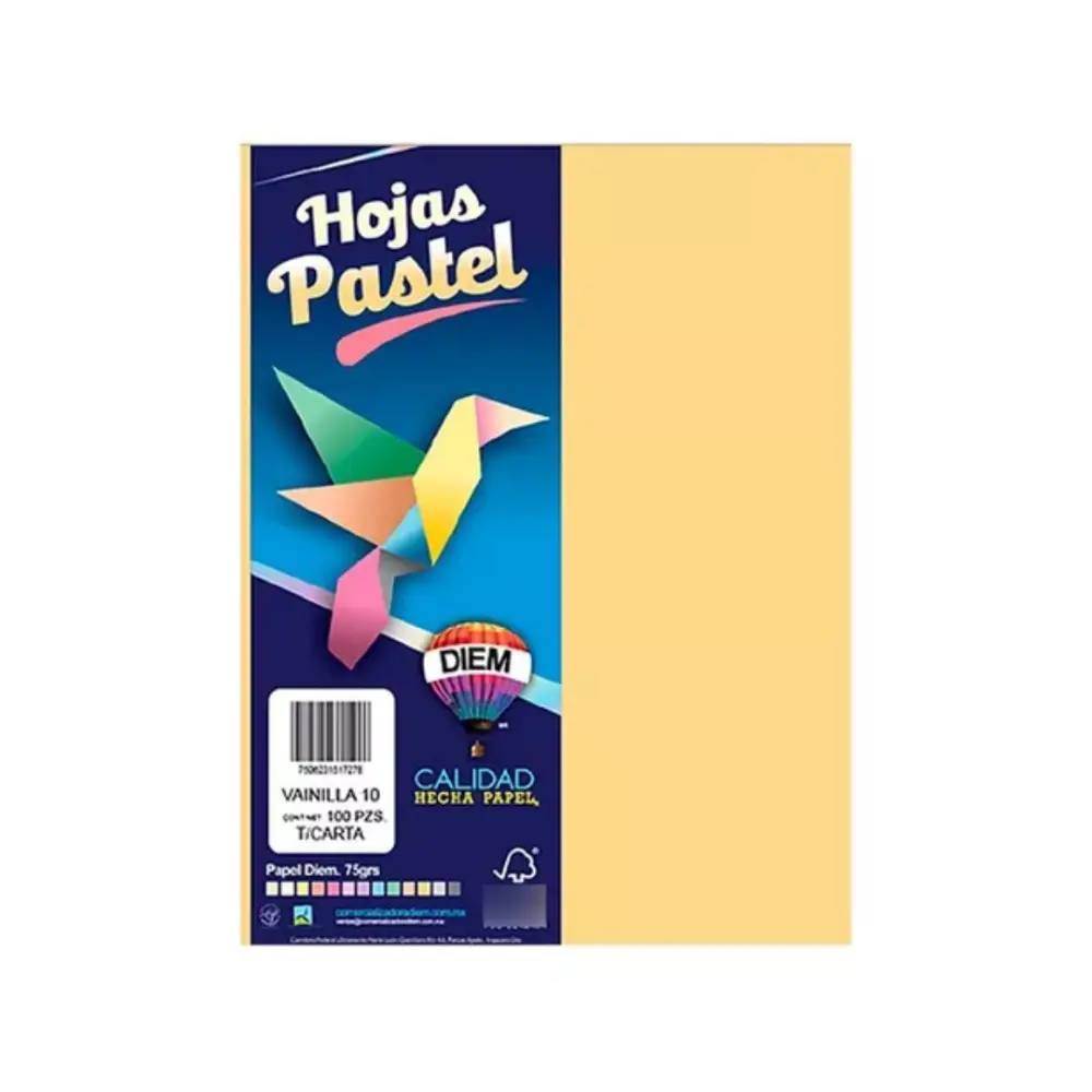 PAPEL DIEM CARTA PASTEL PTE. C/100 10 VAINILLA