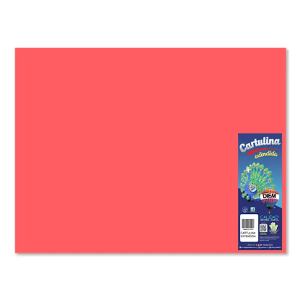 CARTULINA DIEM BRIGHTS 50X66 PTE. C/10 04 ROJO ELECTRICO