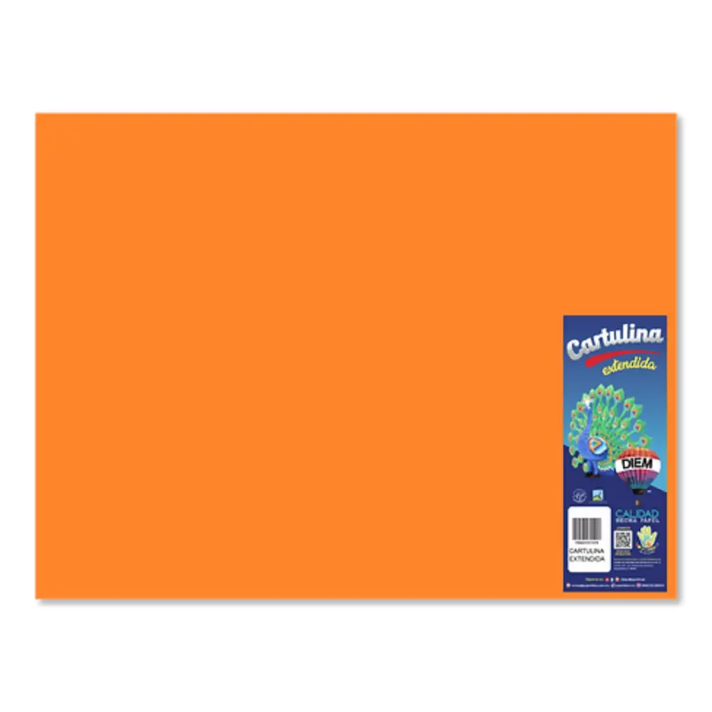CARTULINA DIEM BRIGHTS 50X66 PTE. C/10 07 NARANJA ELECTRICO