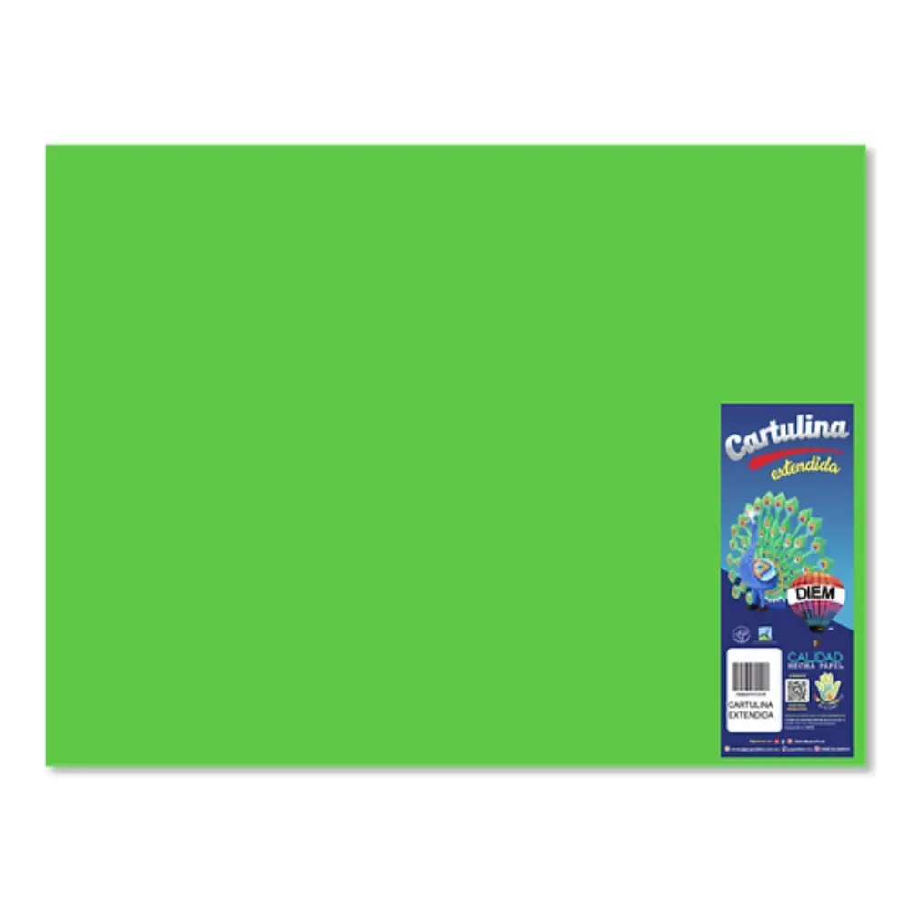 CARTULINA DIEM BRIGHTS 50X66 PTE. C/10 12 VERDE LIMON