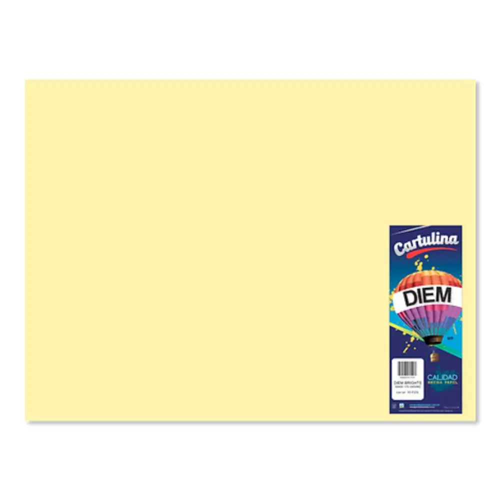 CARTULINA BRISTOL DIEM AMARILLA 50X65 GRUESA PTE. C/25 PZAS.