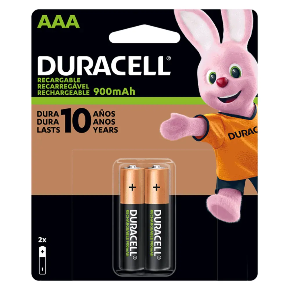 PILA RECARGABLE DURACELL AAA C/2 PZAS 1300mAH.