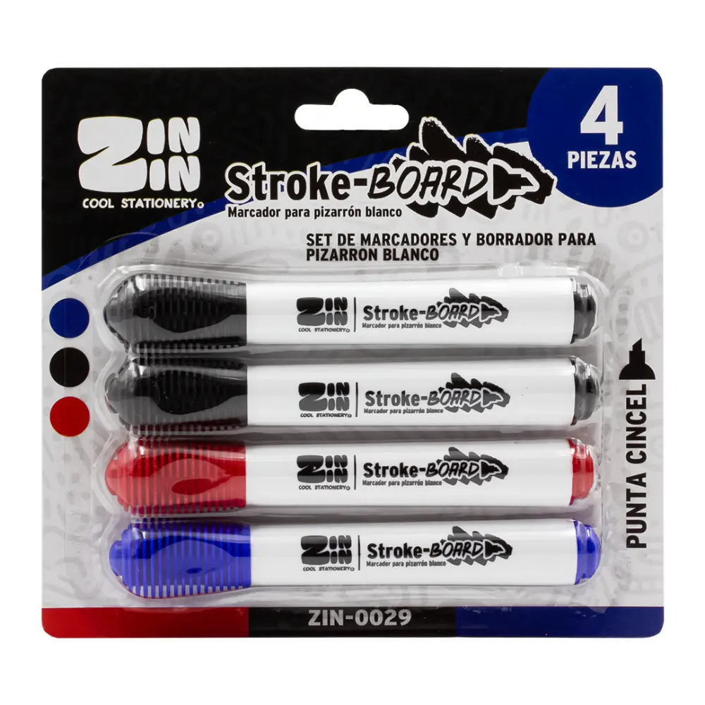 SET C/4 MARCADORES PARA PIZARRON ZIN-0029