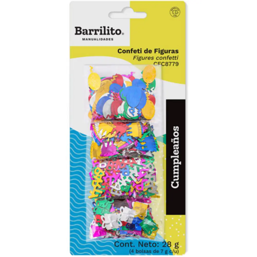 CONFETI BARRILITO DE FIGURAS CUMPLEAÑOS 28 GR.