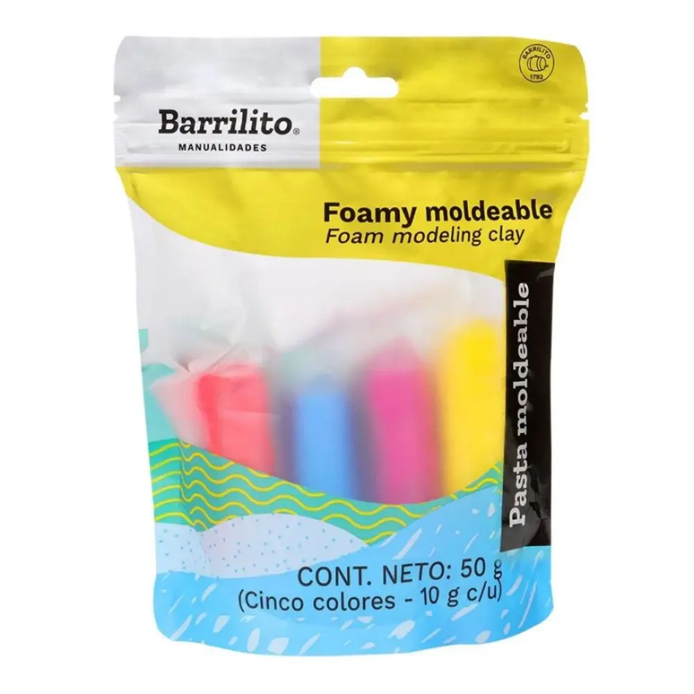 FOAMY MOLDEABLE BARRILITO SURTIDO C/5 COL.