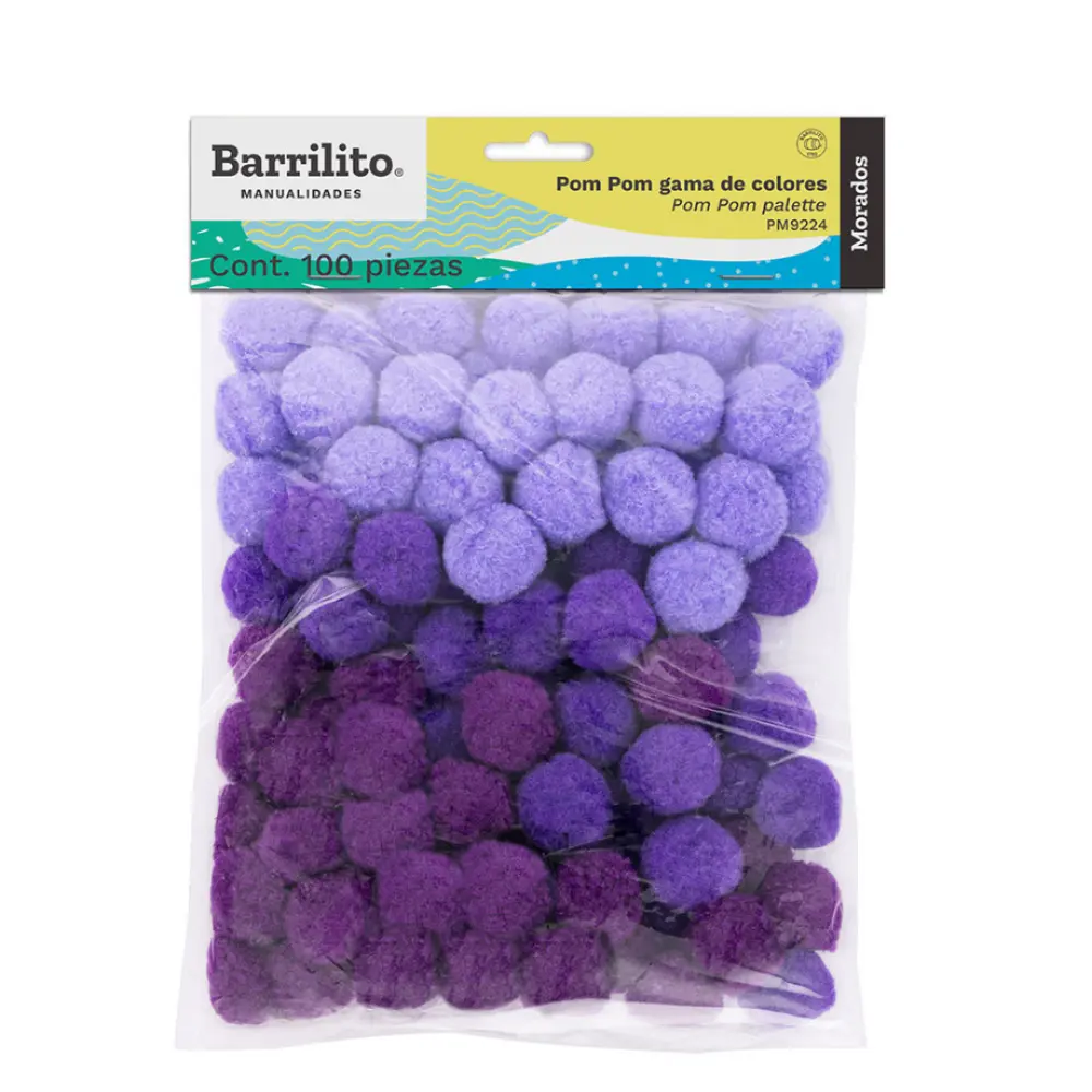 POM POM BARRILITO MORADO PM9224 BOLSA C/100 PZAS.