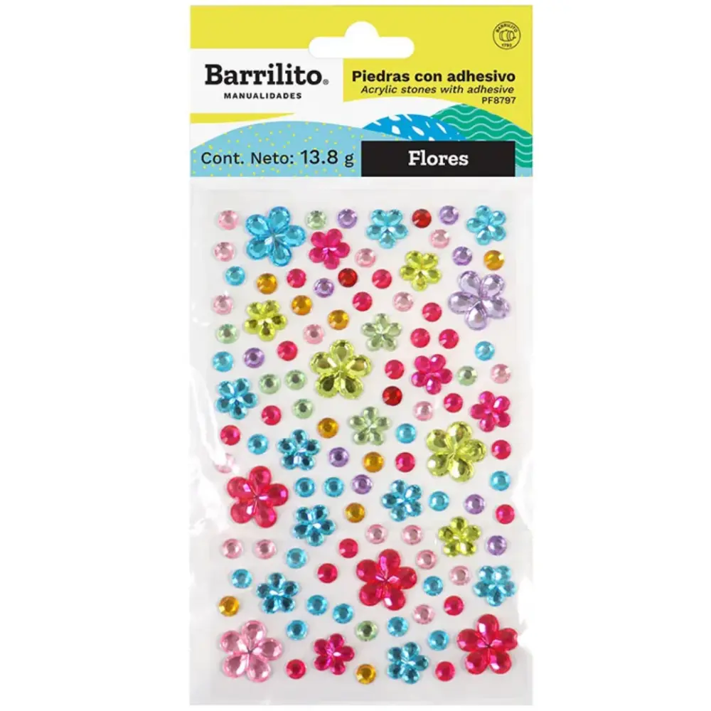 PIEDRAS CON ADHESIVO FLOR BARRILITO PF8797
