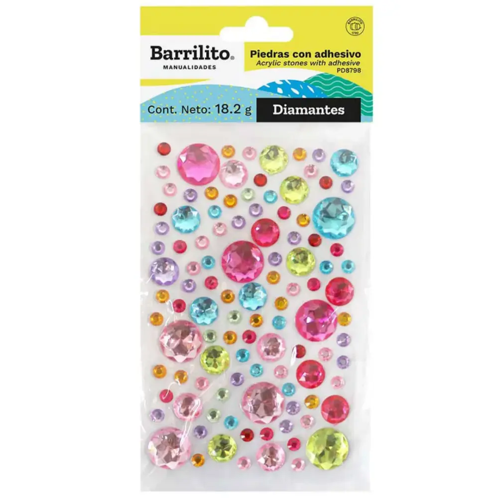 PIEDRAS CON ADHESIVO DIAMANTE BARRILITO PD8798