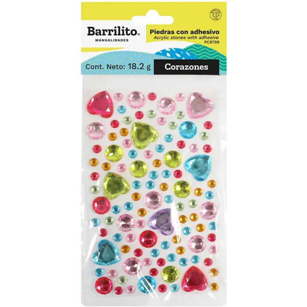 PIEDRAS CON ADHESIVO CORAZON BARRILITO PC8799