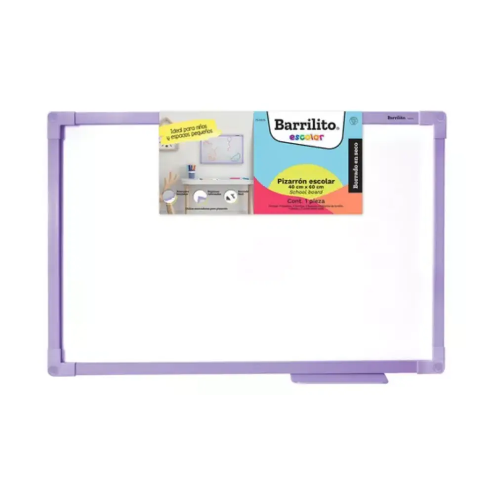 PIZARRON BLANCO BARRILITO LILA 60X40 CMS. PE8816