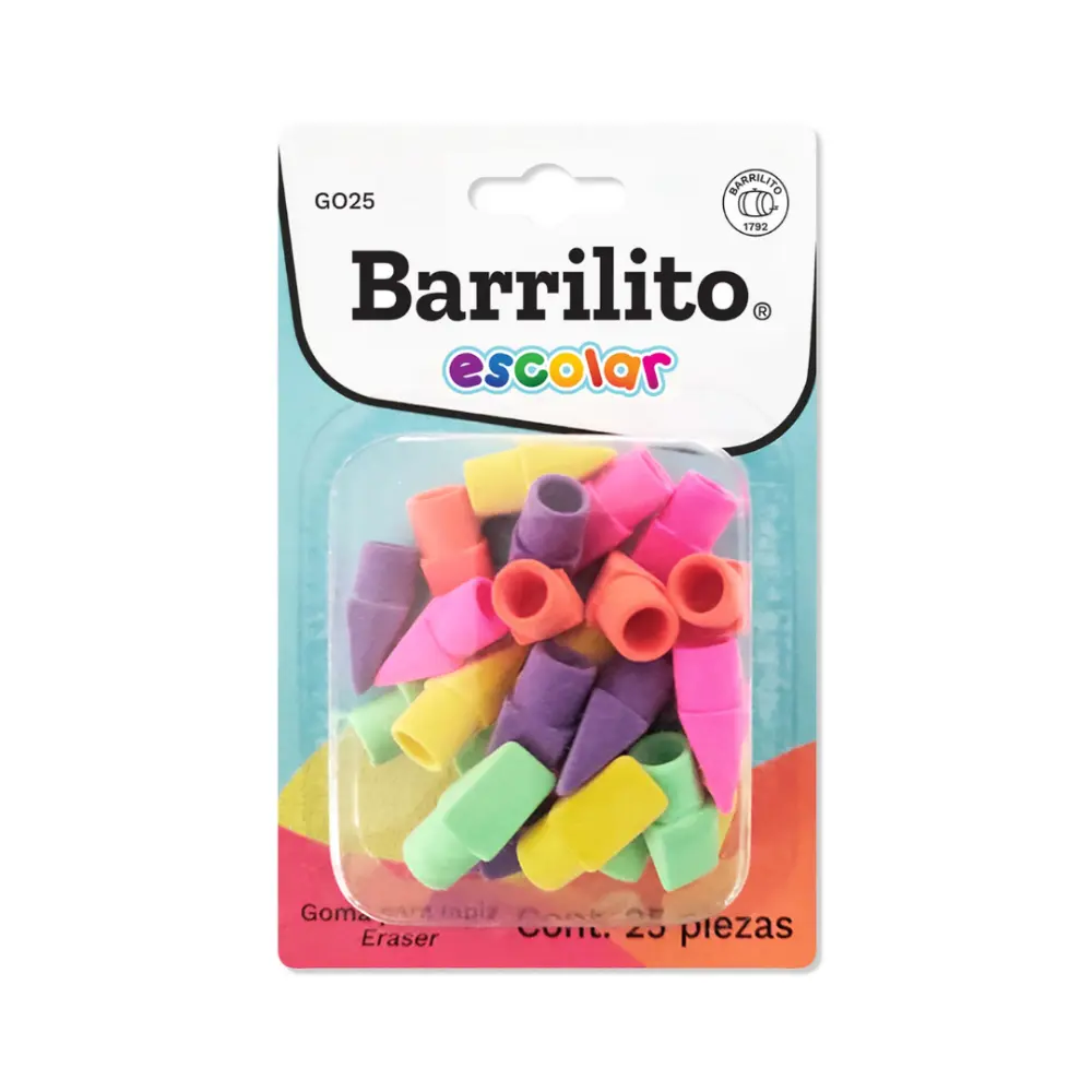 GOMAS BARRILITO PARA LAPIZ PTE. C/25 PZAS.