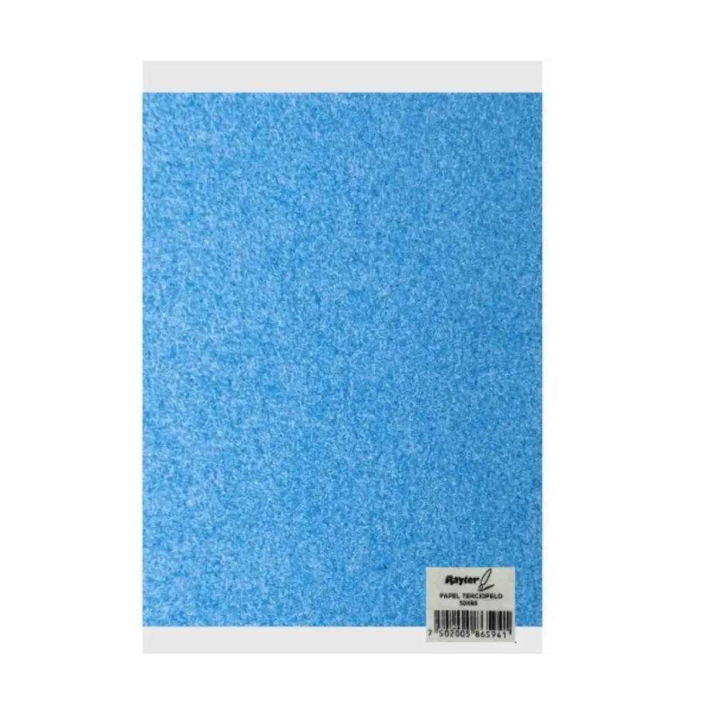PAPEL TERCIOPELO 45X60 AZUL CLARO PTE. C/10 PZ