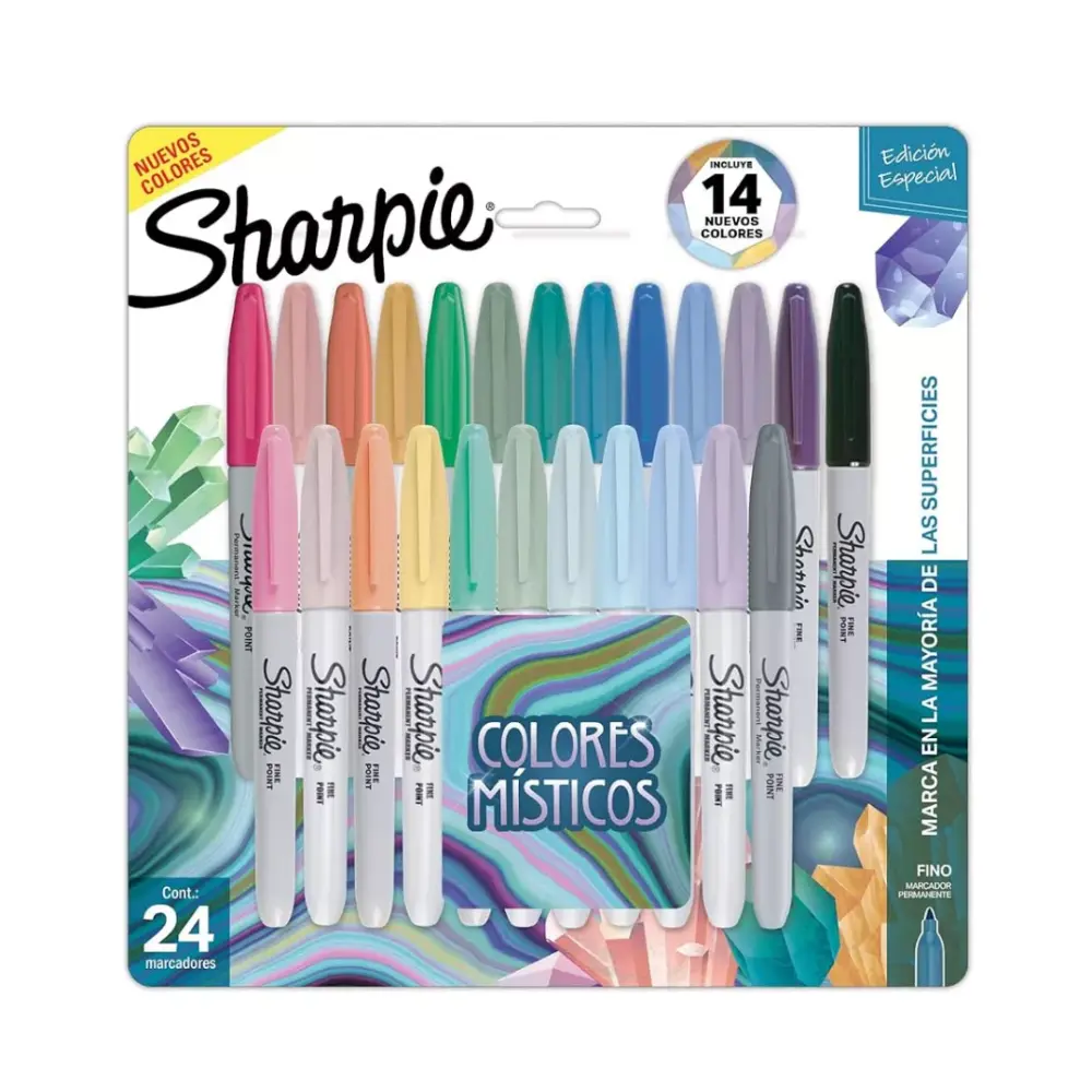 MARCADOR SHARPIE P/F COLORES MISTICO PTE. C/24 COLORES