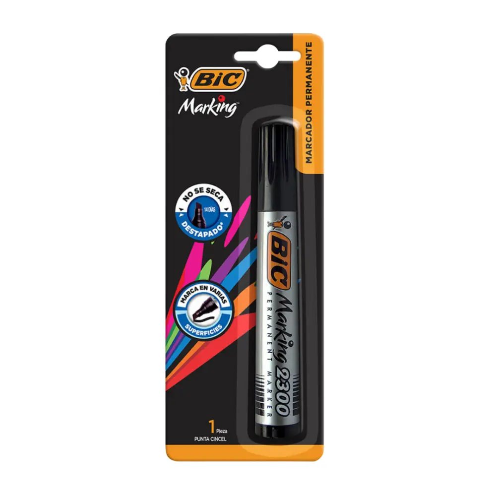 MARCADOR BIC MARKING 2300 PERMANENTE NEGRO