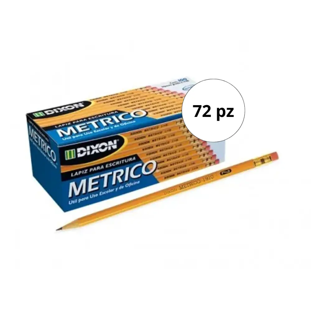 LAPIZ DIXON METRICO DE COLORES NO.2 PTE. C/72 PZAS.