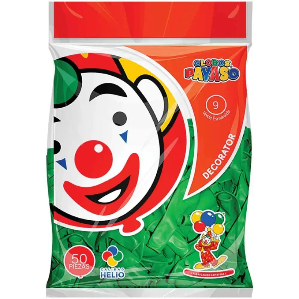GLOBO DECORATOR # 9 C/50 PZAS. VERDE ESMERALDA