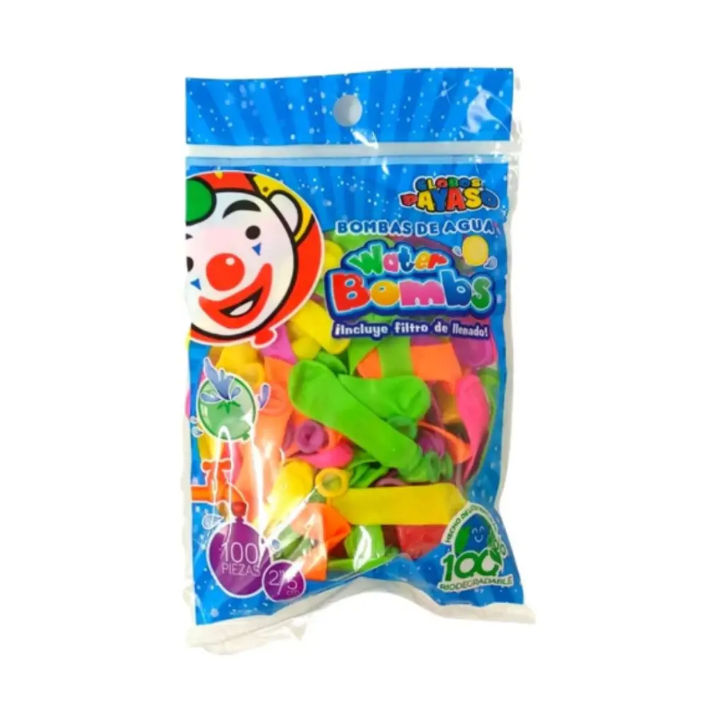 GLOBO PAYASO P/AGUA WATER BOMBS BOLSA C/100 PZAS.