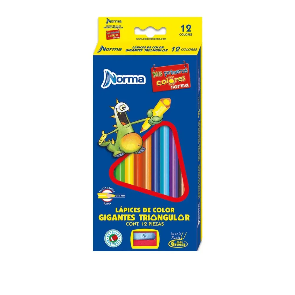 COLORES NORMA GIGANTES TRIANGULAR  C/12 PZAS